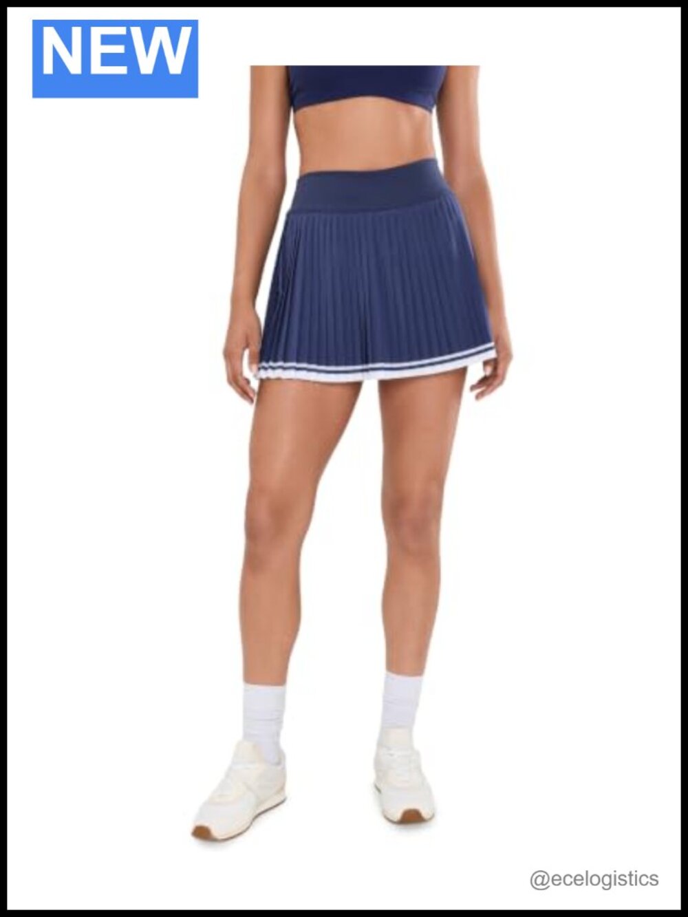 Women's Pleated Active Skort High Rise Above Knee Pull On